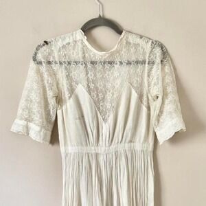 Edwardian Lace Lawn Dress - White XS - AS IS